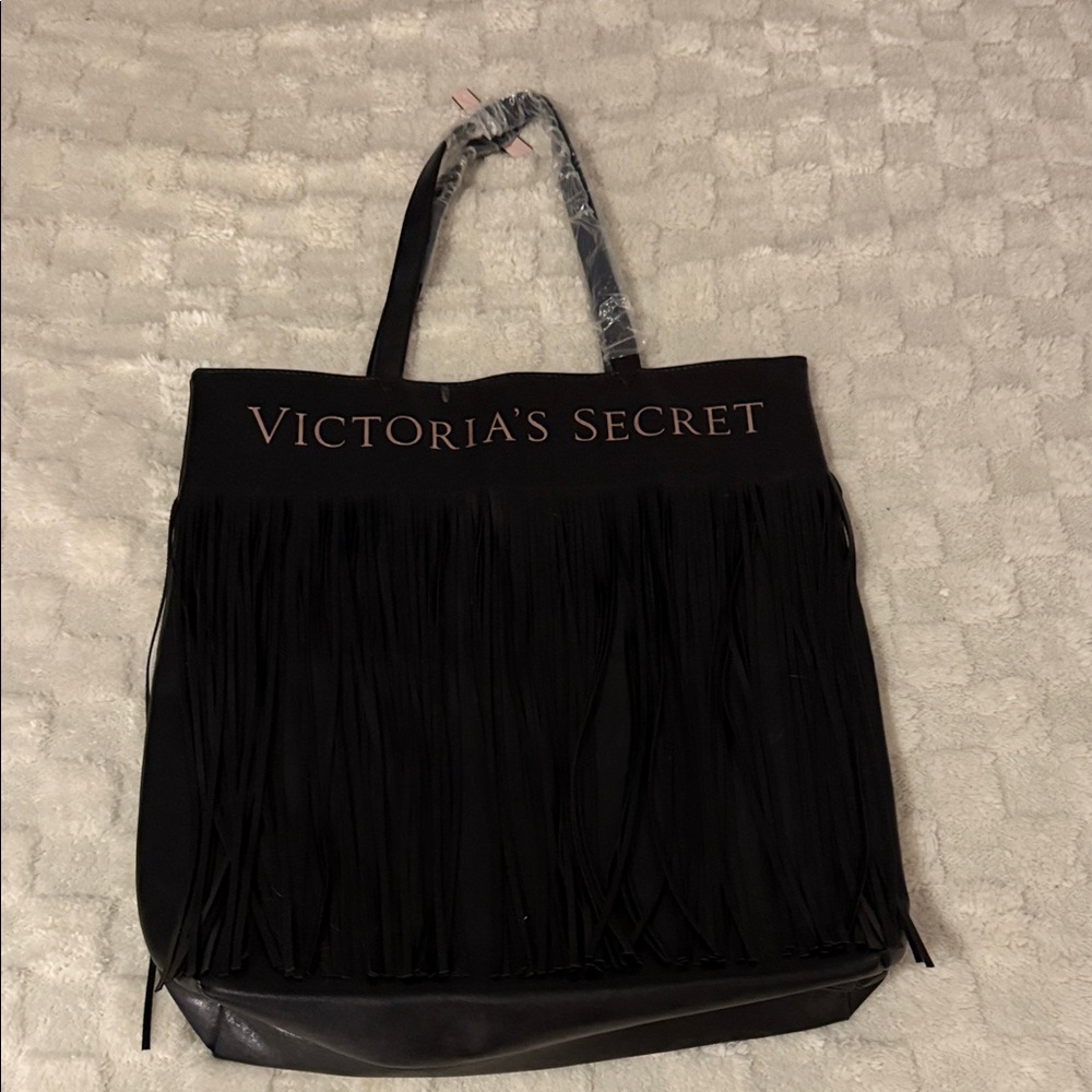 Victoria's Secret Black Tote with Fringe